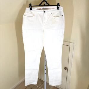 Brooks Brothers Red Fleece NWOT Women's White Denim Straight Leg Jeans Size 10